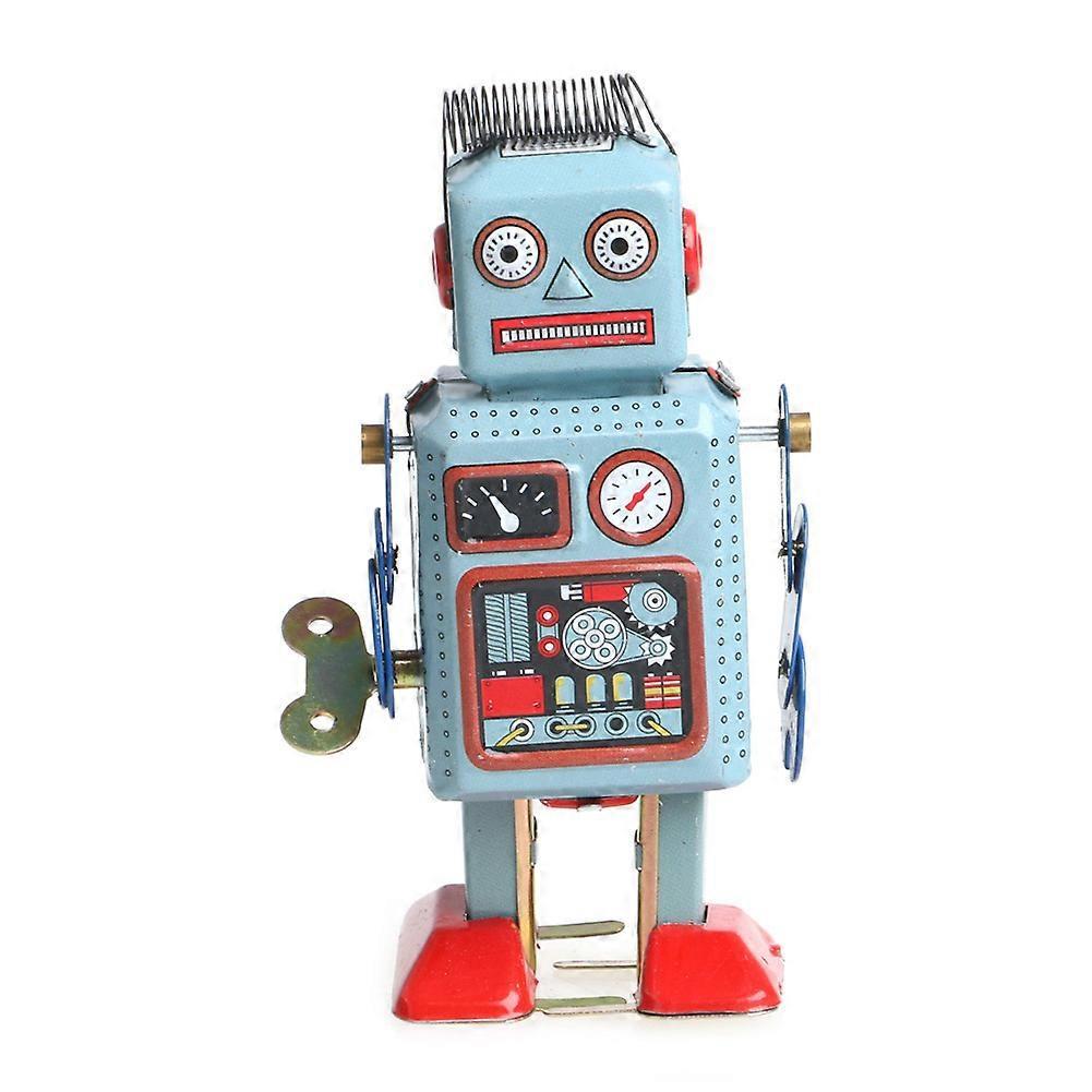 Unbrand Vintage Mechanical Clockwork Wind Up Walking Robot Tin Toy Kids Gift Collection