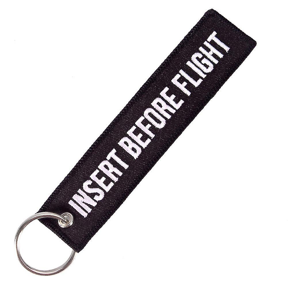 Sinknap Insert Before Flight Print Embroidery Tag Keychain Key Ring Chain Pendant Gift 2