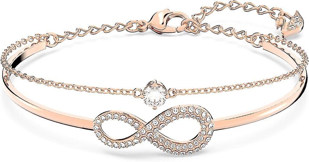 Heytea Infinity Twist Jewelry Collection, Bracelets & Necklaces, Rhodium & Rose Gold Tone Finish, Clear Crystals