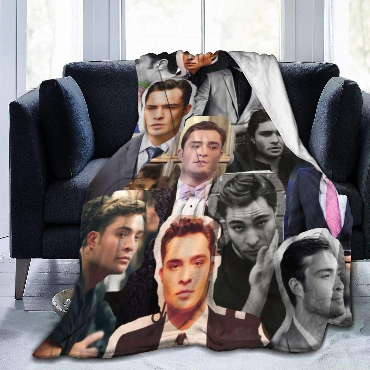 Kerota Ed Westwick as Chuck Bass Soft and Comfortable Warm Throw Blanket Blanket Picnic Blanket Fleece Blankets for SofaOffice Bed car Camp Couch 8...