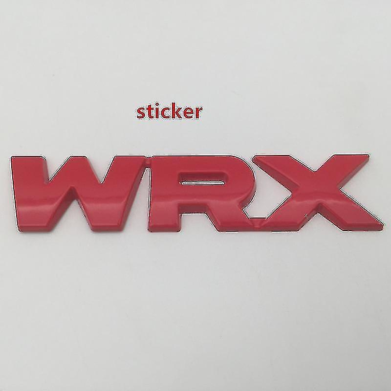 POTATO 1pcs 3d Metal Wrx Car Front Grille Emblem Side Fender Rear Trunk Sticker Grill Badge Styling Auto Ac Red Sticker