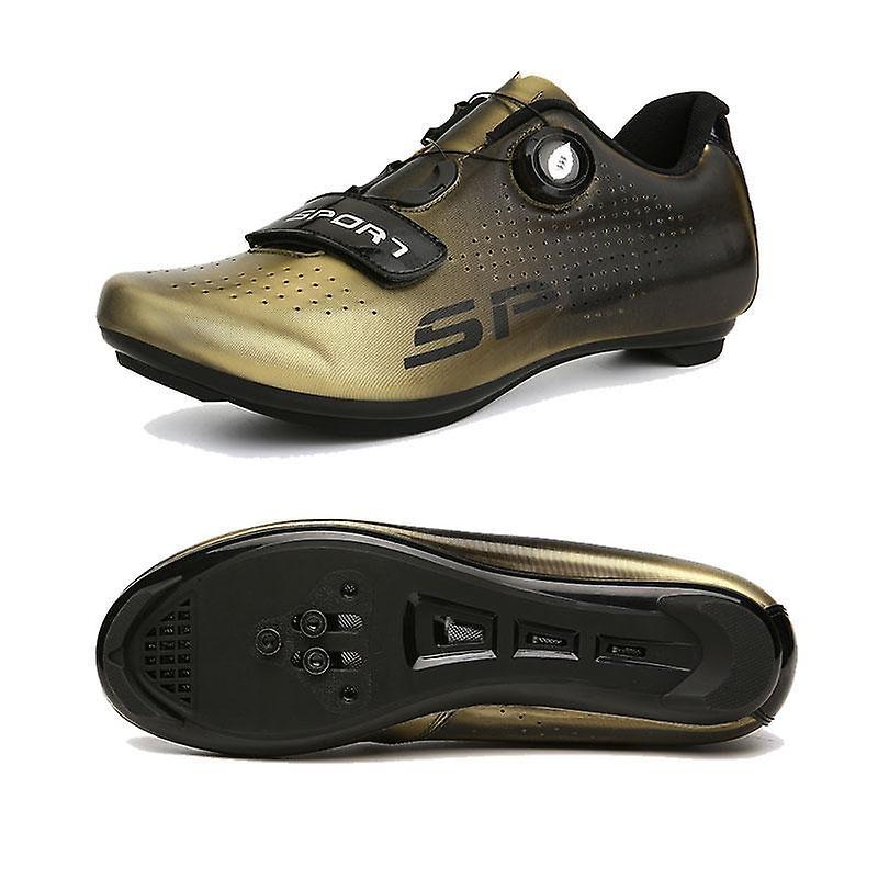 Nordic Men Professional Road Bike Shoes, Outdoor Sport Sneakers 2008-DarkGold 44