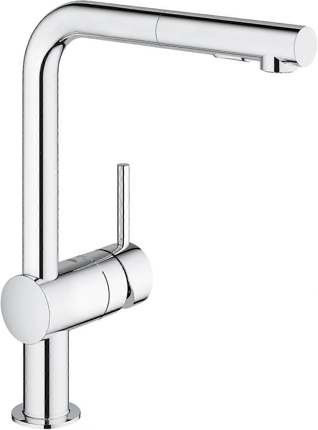 Augro Single lever kitchen sink mixer with 2-jet pull-out spray, L-shaped spout, 304 stainless steel