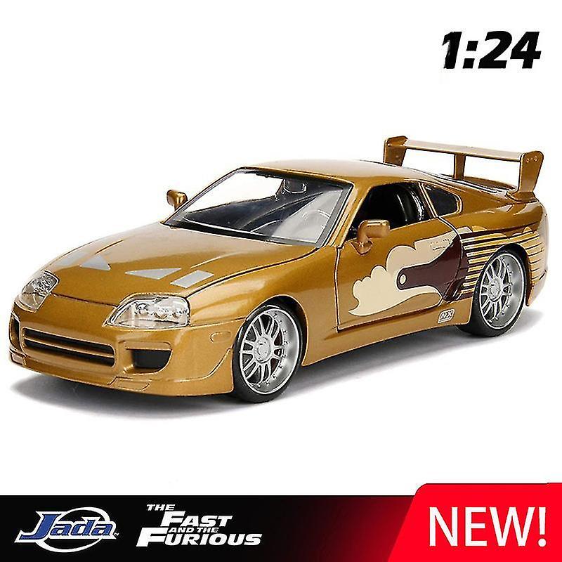 Bjxl 2021 New 1:24 Toyota Supra 1995 Toy Alloy Car Diecasts & Toy Vehicles Car Model Miniature Scale Model Car Toys For Children Gold