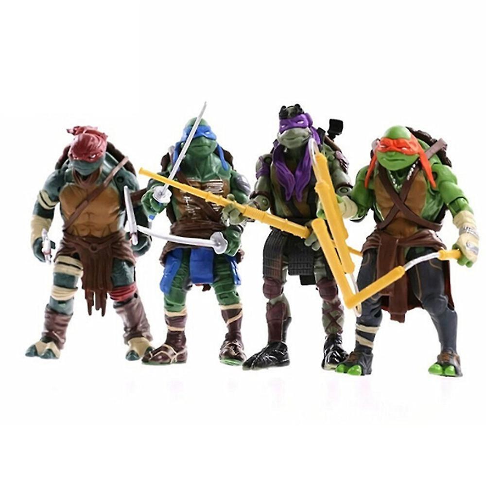 Manchalk 4pcs/set Teenage Mutant Ninja Turtles Action Figure Toys Model Doll With Weapon Collection Kids Adult Gifts