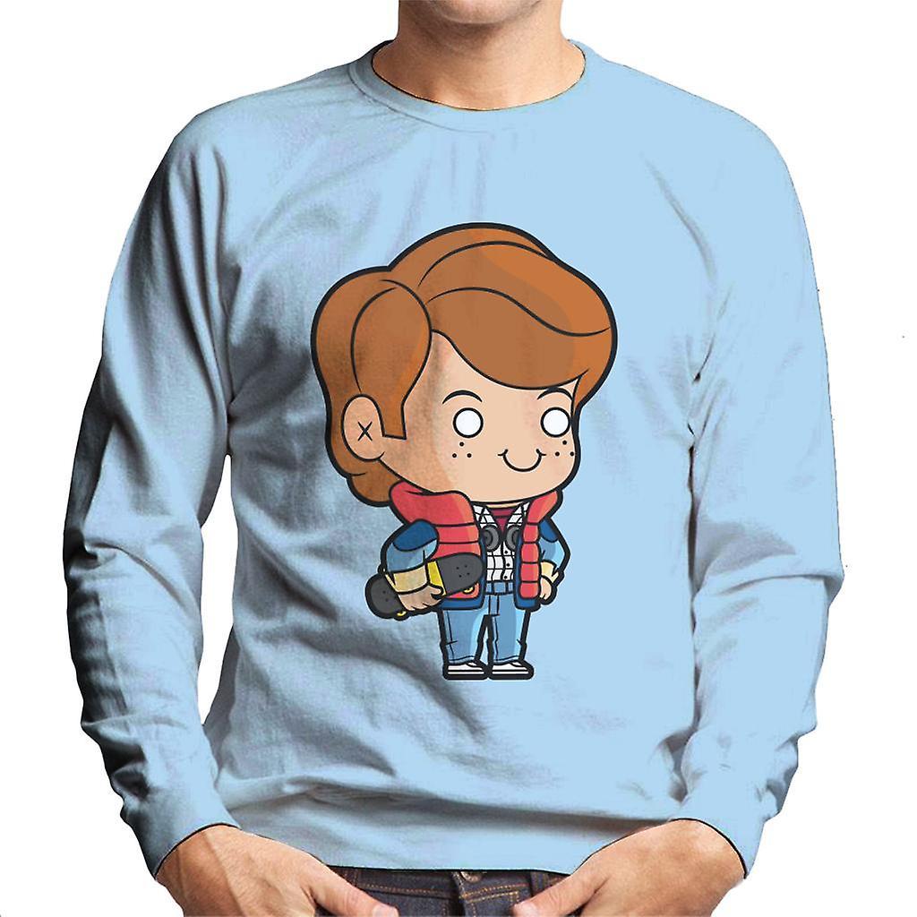 Back to the Future Marty Mcfly Kawaii Men's Sweatshirt Sky Blue X-Large