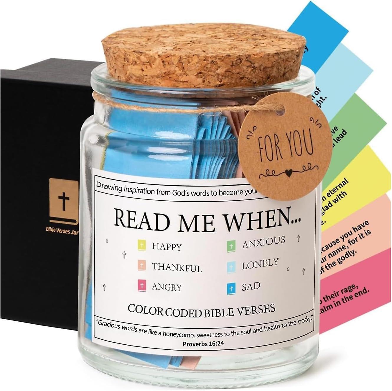 Frusde The Hope Jar with Bible Verses, Bible Verses In a Jar, Read Me When Bible Verses Jar for Emotions and Feelings, with 90 Coloring Scriptures ...