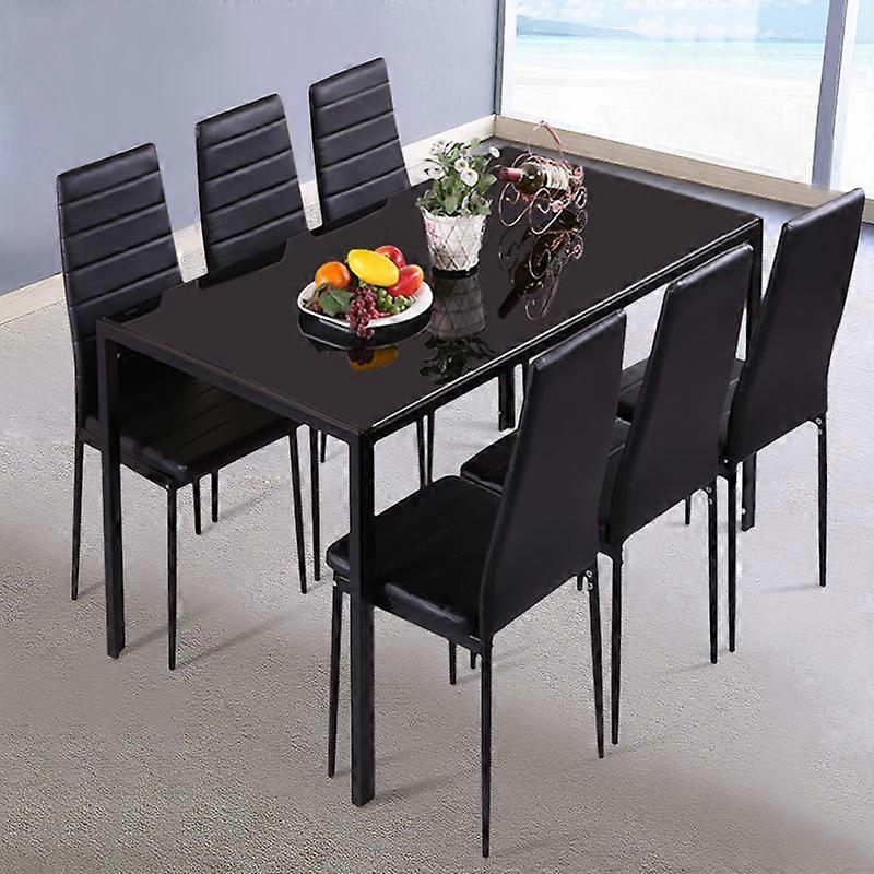 Living And Home Livingandhome 140x80x75cm Black Glass Dining Table (Without Chair)