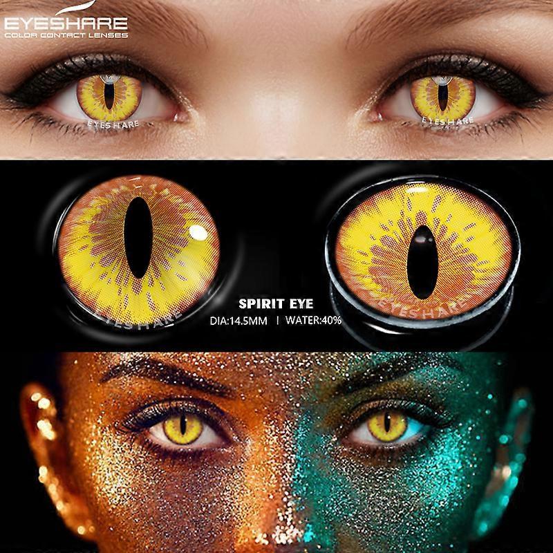 Redkid 2pcs Cosplay Colored Contact Lenses For Eyes Colored Contact Lens For Eyes Yearly Beautiful Pupil Makeup Contact Lenses SPIRIT EYE