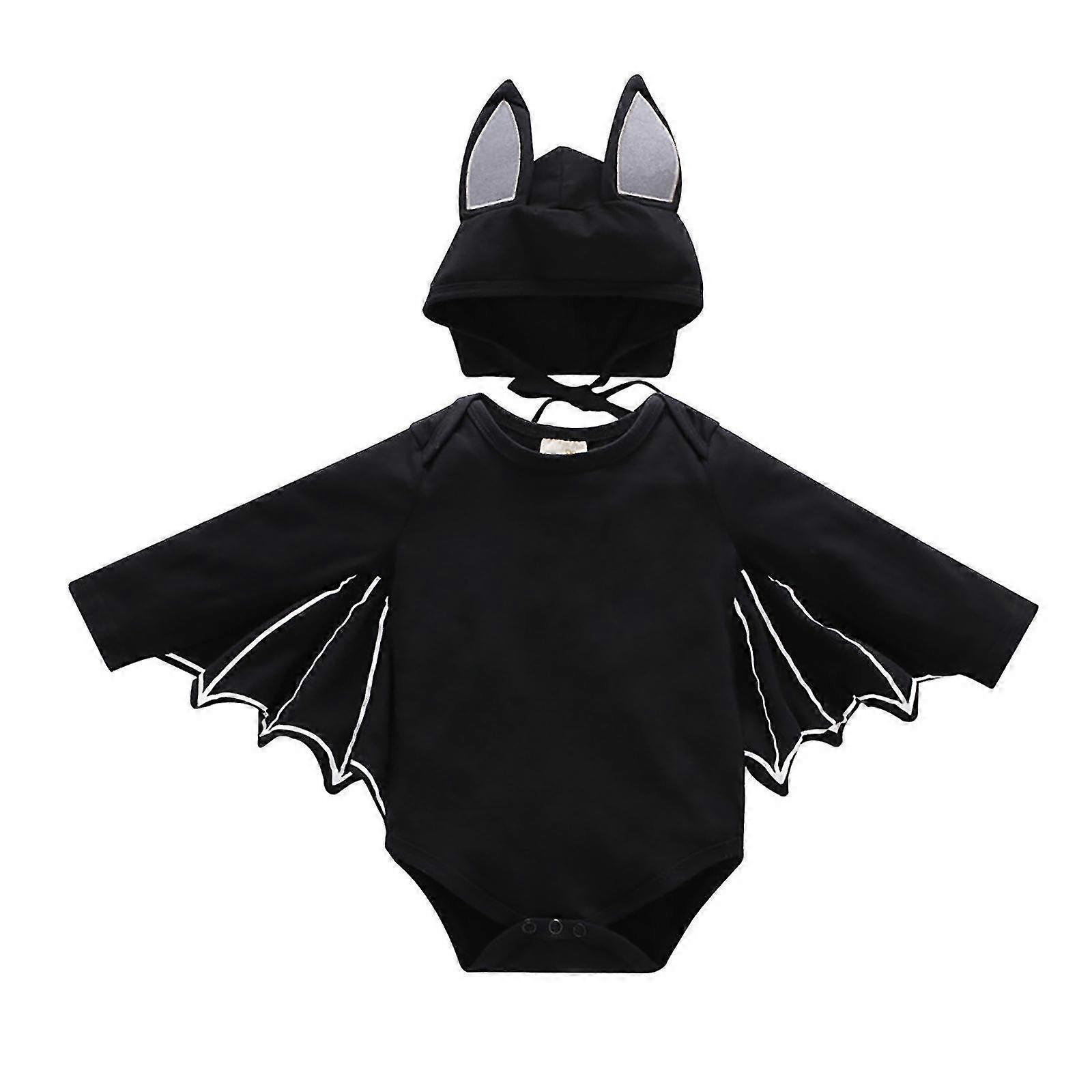 Lequeen Halloween Kids Baby Bat Costume Romper Hat Cosplay Fancy Dress Outfit 2-3 Years