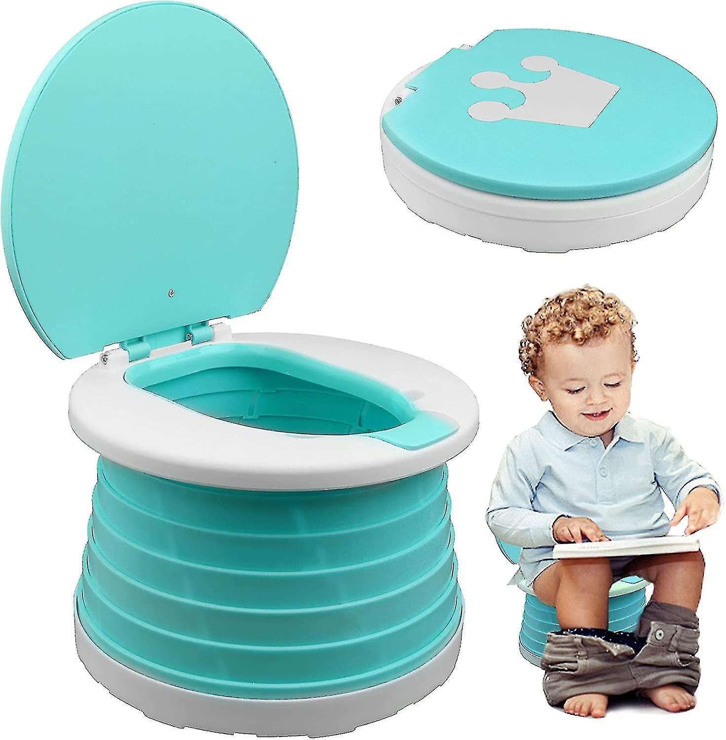 Travel Potty 2-in-1 Portable Potty Trainer Foldable Traveling Potty Training Seat Toilet - Snngv green