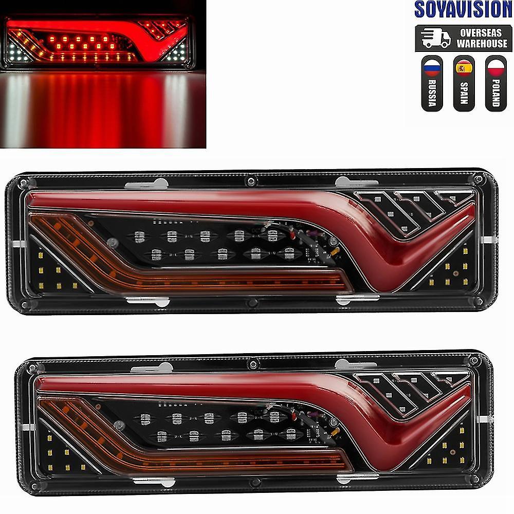 Cloud Xiang 2 Pcs 12v-24v Led Truck Tail Light Rear Lights Turn Signal Brake Reverse Signal Lamp Trailer Lorry Bus Camper Caravan Rv Tractor