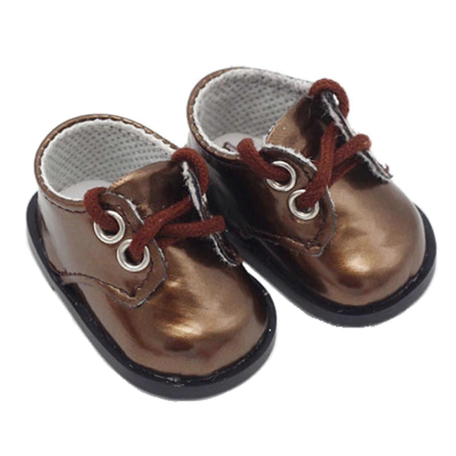 SIJIALI Doll Shoes Safe Imagination Rubber Doll Shoes Accessory Girl Doll for Kids Brown