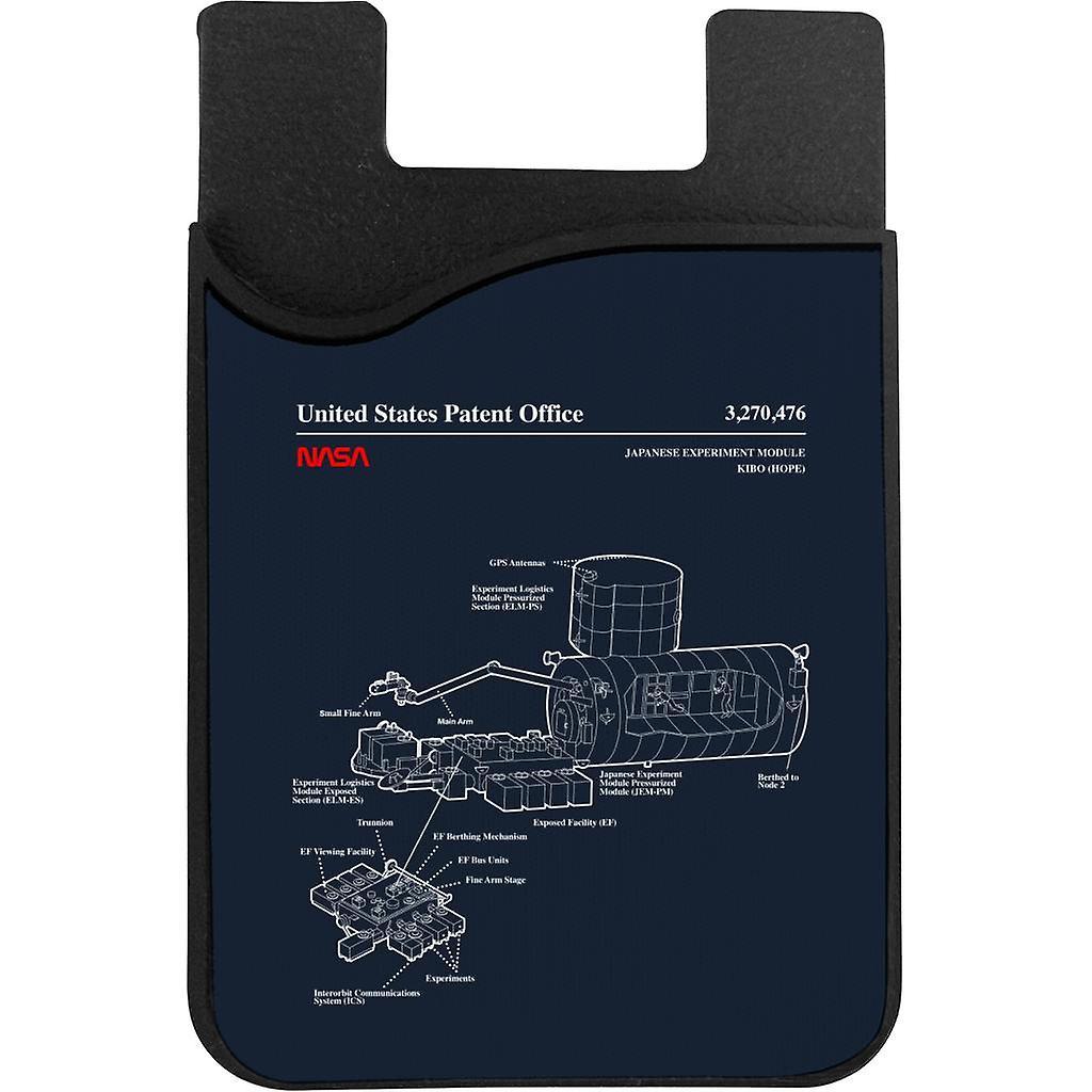 NASA Japanese Experiment Module Kibo Blueprint Phone Card Holder Navy Blue 5.5cm x 8.5cm