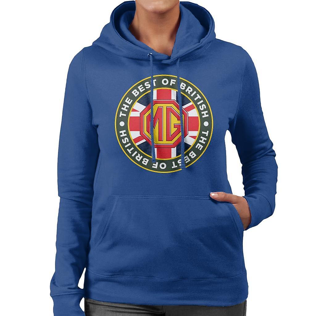 MG The Best Of British Motor Heritage Women's Hooded Sweatshirt Royal Blue Large