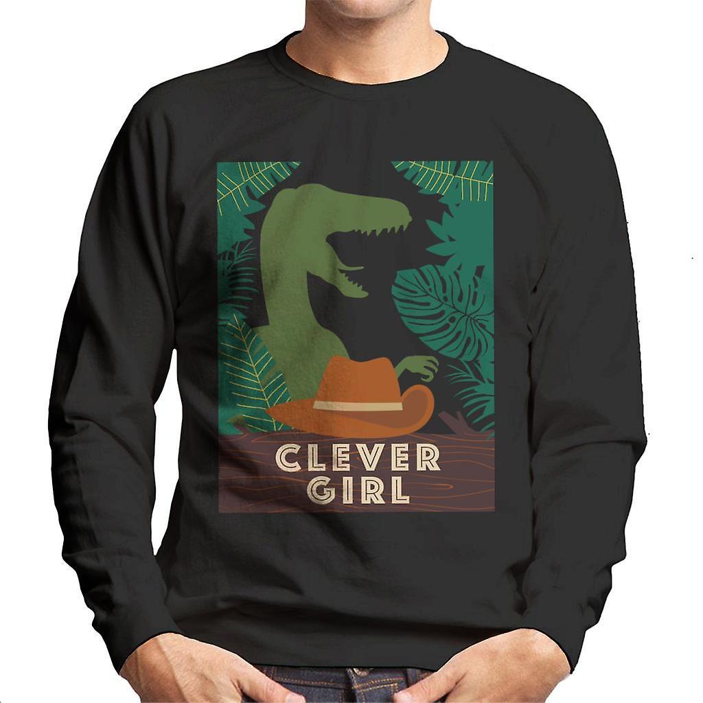 Jurassic Park Velociraptor Silhouette Clever Girl Men's Sweatshirt Black Large