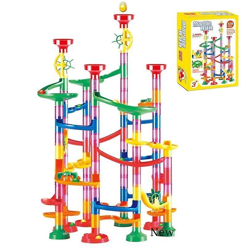 Slowmoose Construction Marble Run Race Track Building Blocks, 109pcs original Box