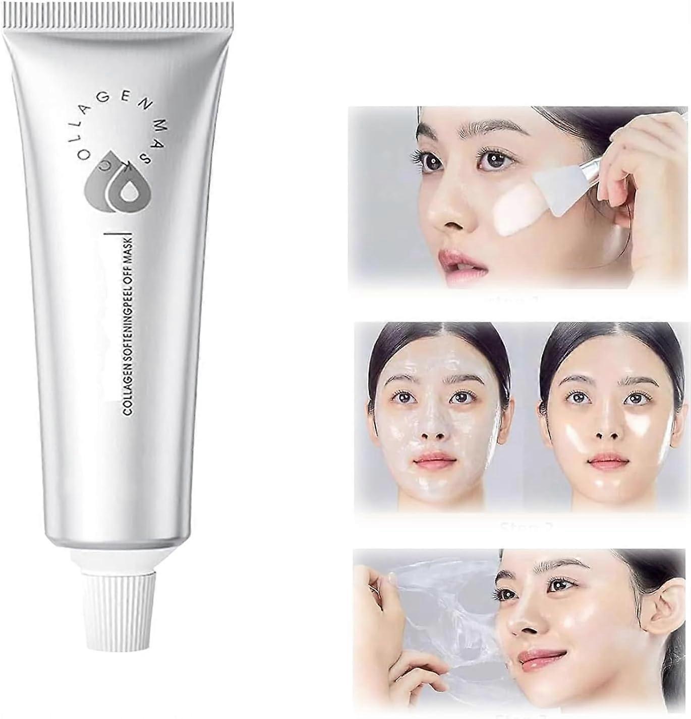 Unbrand Collagen Peel Off Mask,Glass Glowing Skin,Korean Anti Aging Moisturizing Face Skin Care Masks Cleanses Pores 1 Pcs