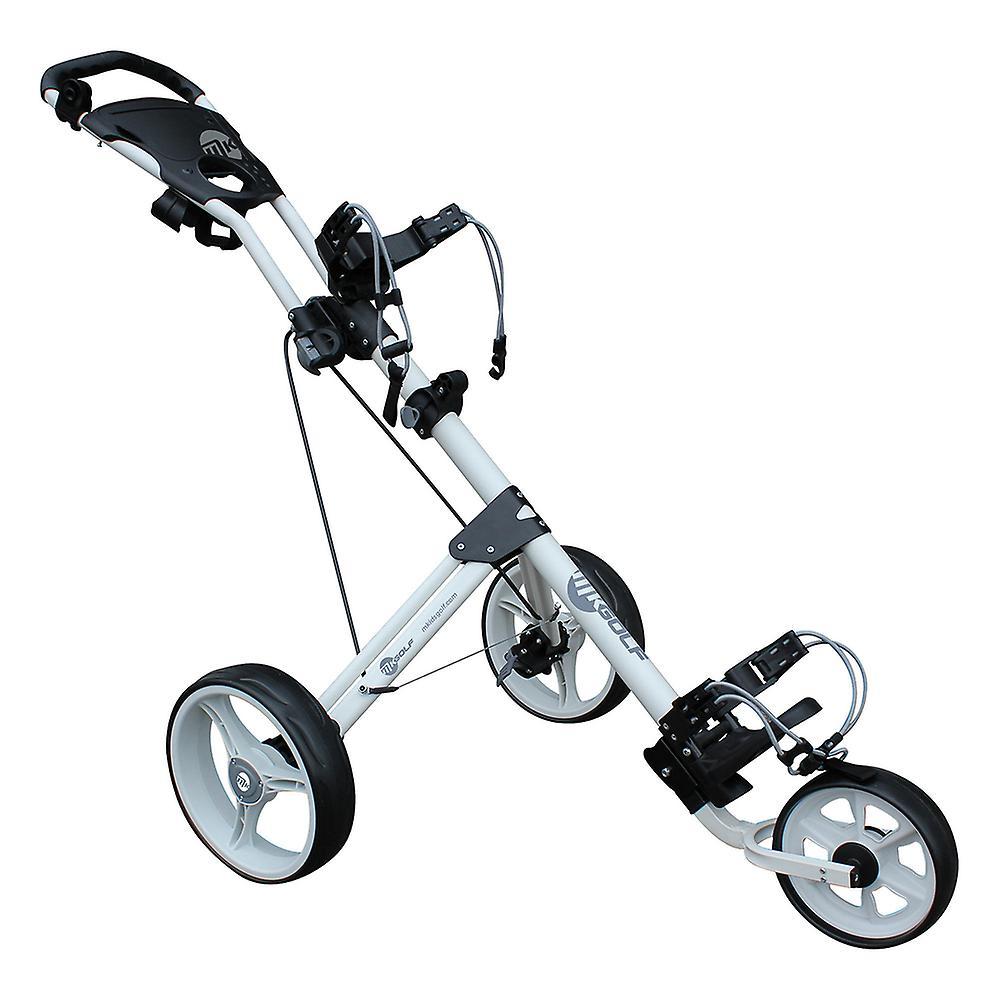 MKids 3 Lightweight Wheel Push Junior Kids Golf Trolley - White