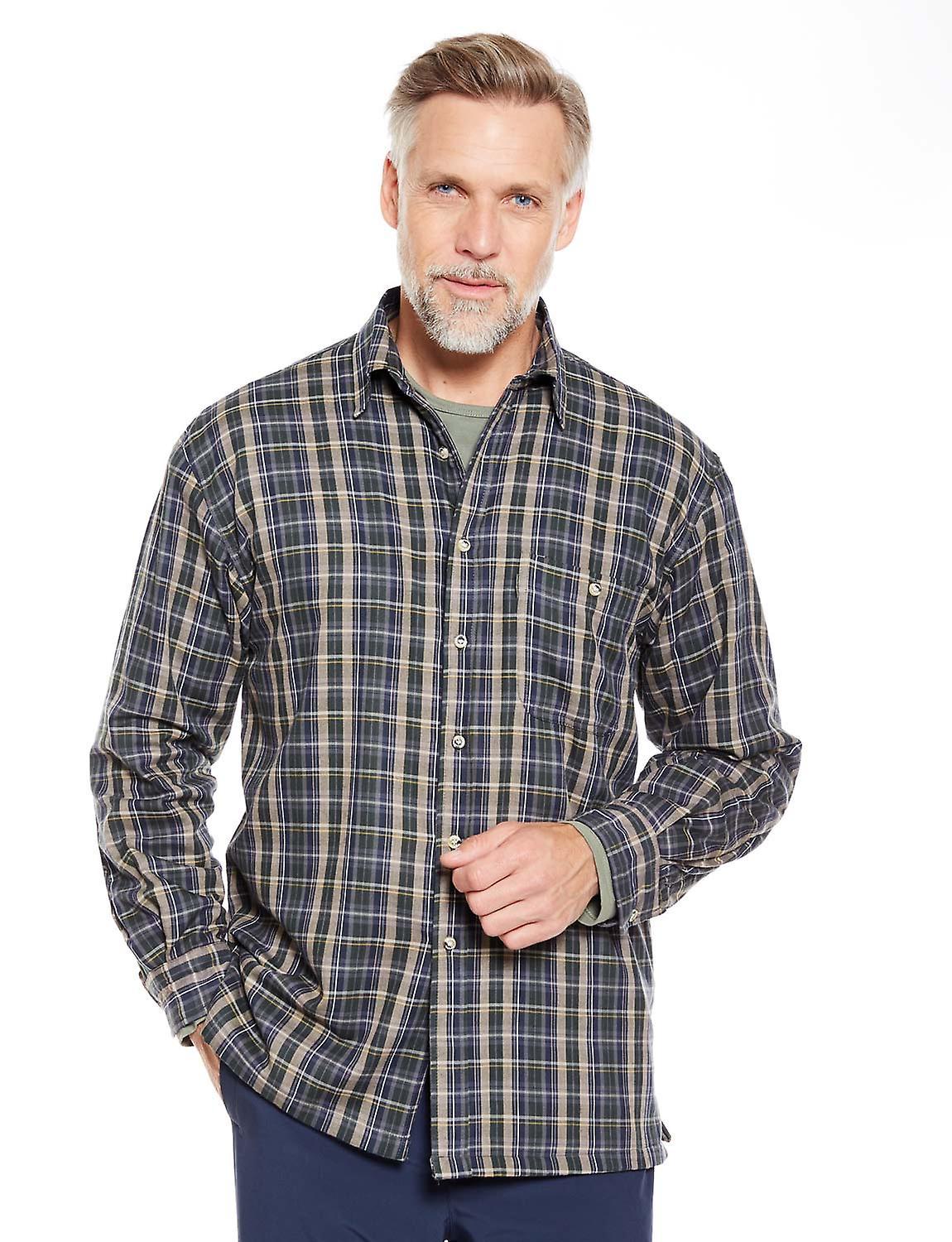 Fleece-Lined Long Sleeve Checked Shirt