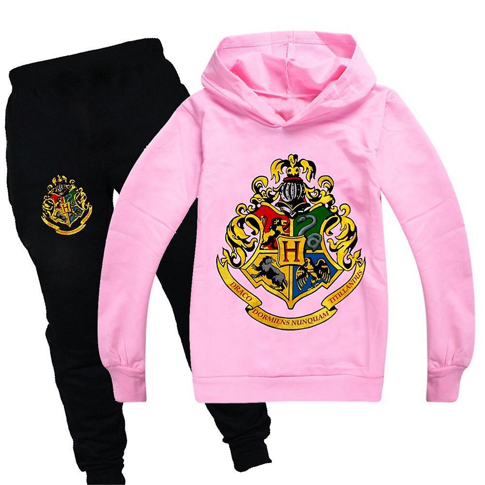 Vicbuy Kids Harry Potter Tracksuit Set Hoodie Sweatshirt Tops Jogging Pants Bottoms Boys Girls Casual Outfits Pink 9-10 Years