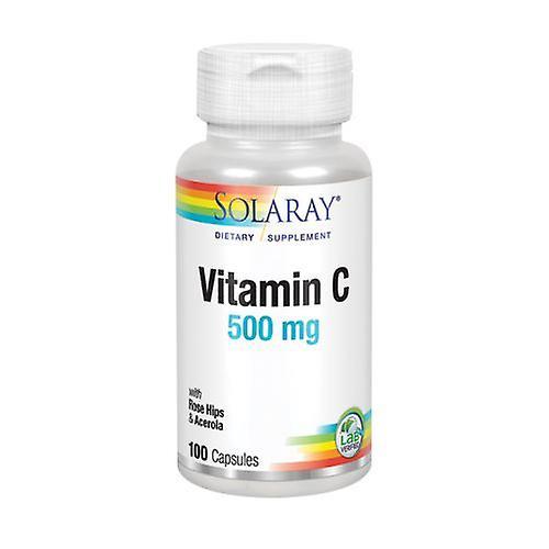 Solaray Vitamin C With Rose Hips & Acerola, 500 mg, 100 Caps (Pack of 1)