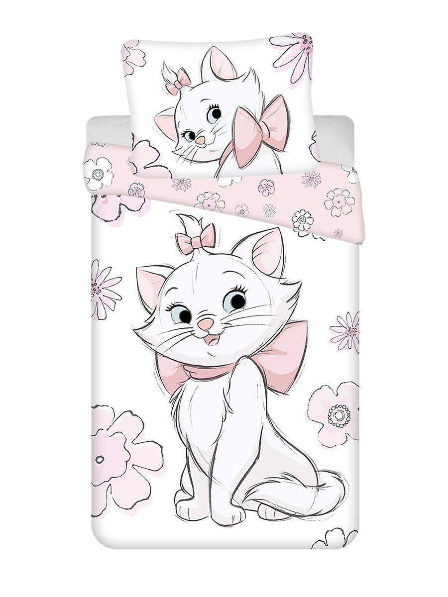 Aristocats Marie Flowers Single Duvet Cover and Pillowcase Set - European Size