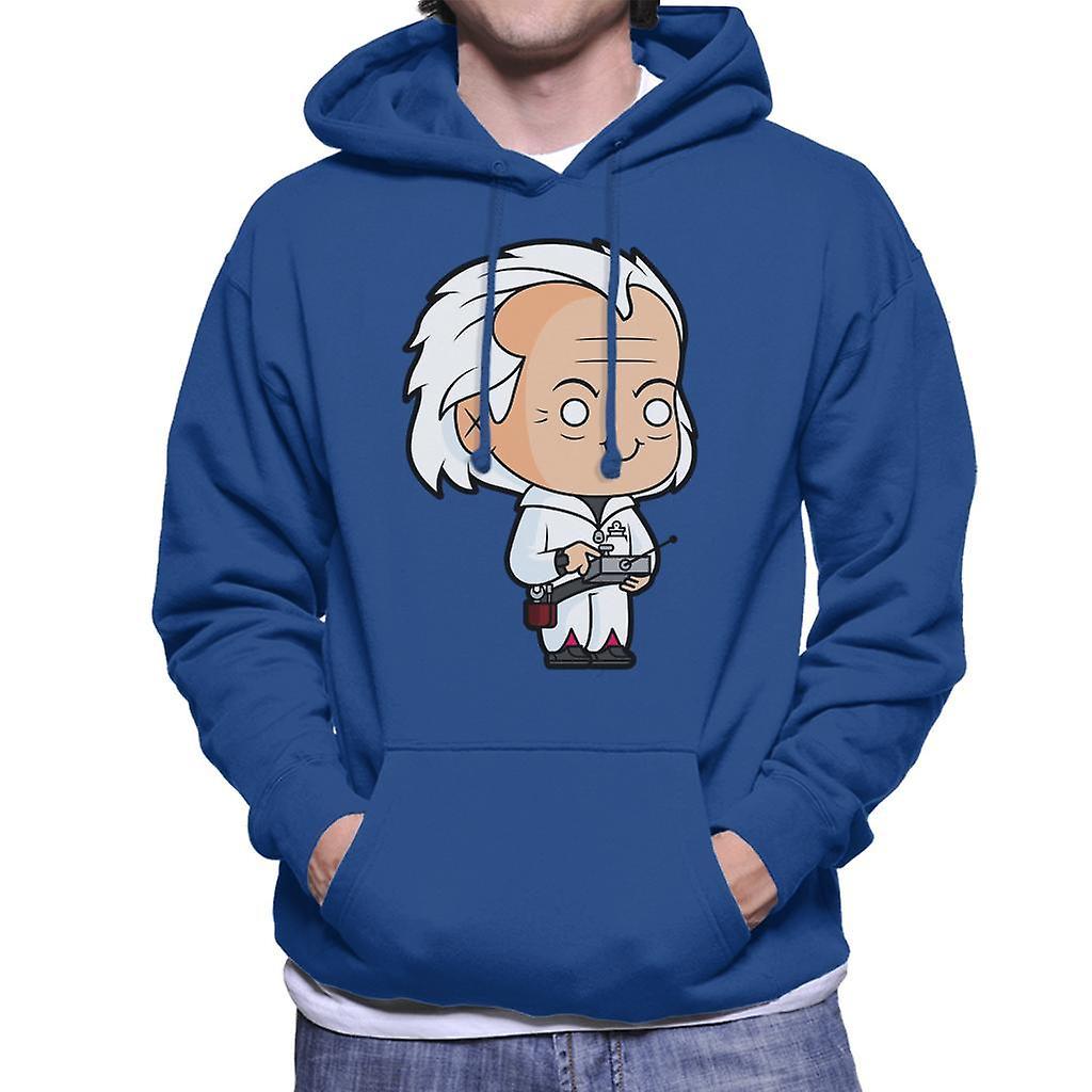 Back to the Future Dr Emmett Brown Kawaii Men's Hooded Sweatshirt Royal Blue Large