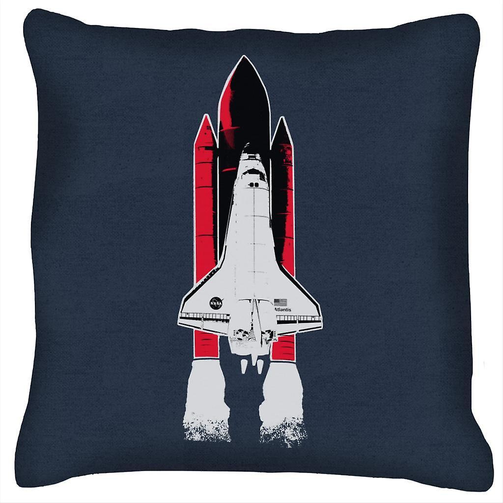 NASA Atlantis Shuttle Launch Cushion Navy Blue 40 x 40cm