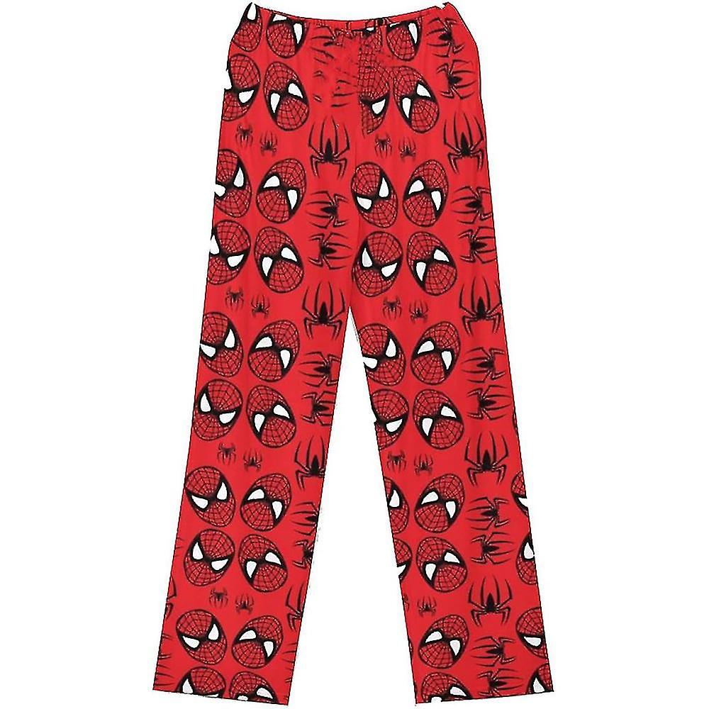 Womens Ladies Hello Kitty Spiderman Pajamas Pants Flannel Autumn Cozy Warm Soft Home Trousers,WHBYV Red Spiderman L