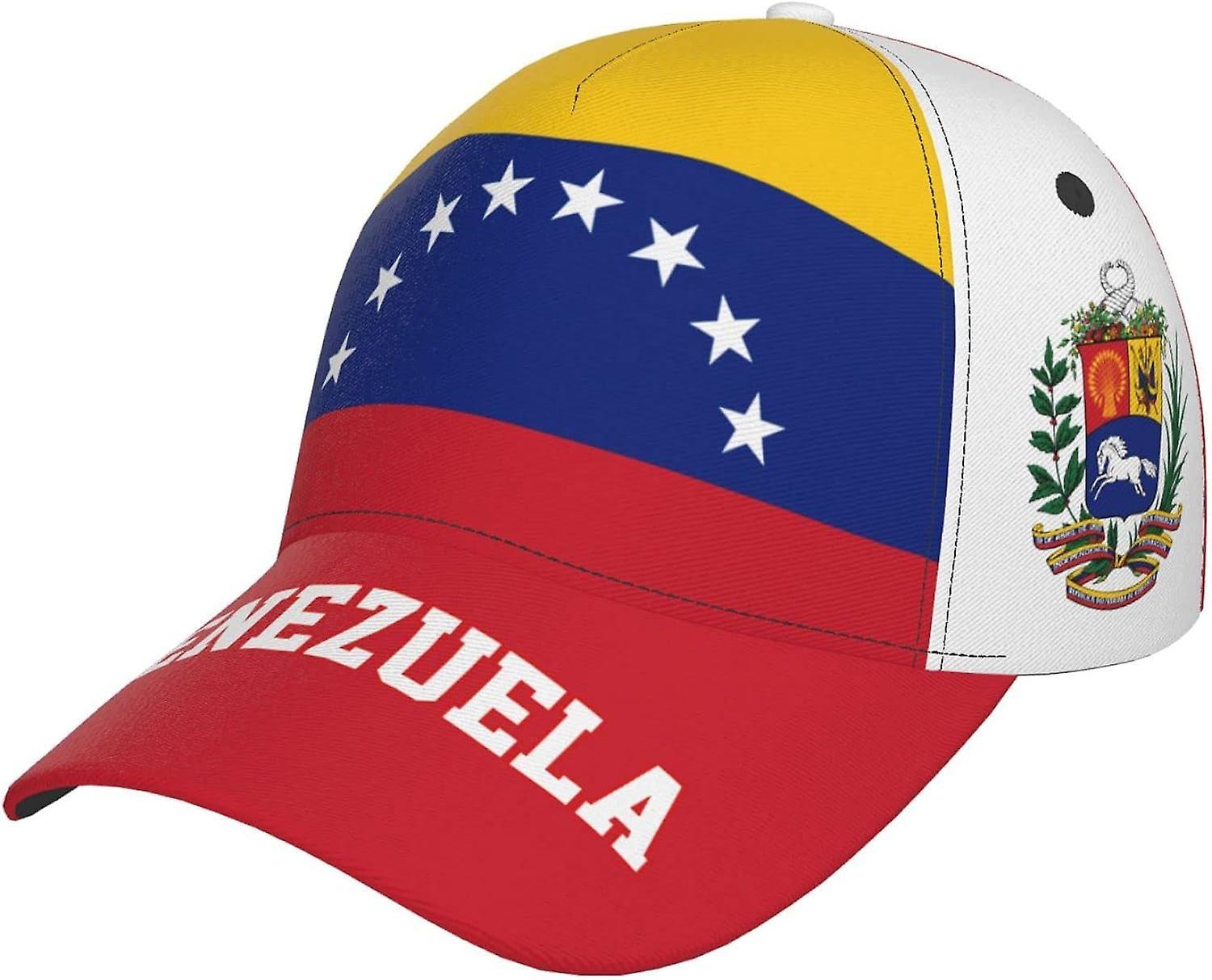 Kerota Venezuela Flag Venezuelians Baseball Cap Full Print Adult Men Hat Patriotism Supporter Soccer Caps Black bm-5182 color511