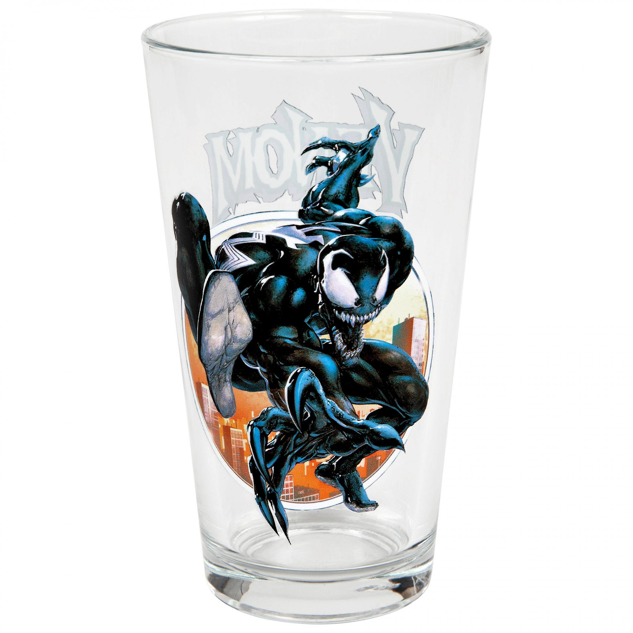 Spider-Man Marvel Comics Classic Venom Character Toon Tumbler Pint Glass Multi-Color