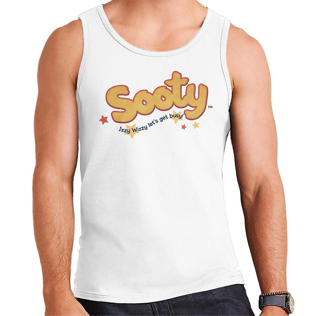 Sooty Text Logo Izzy Wizzy Men's Vest White X-Large