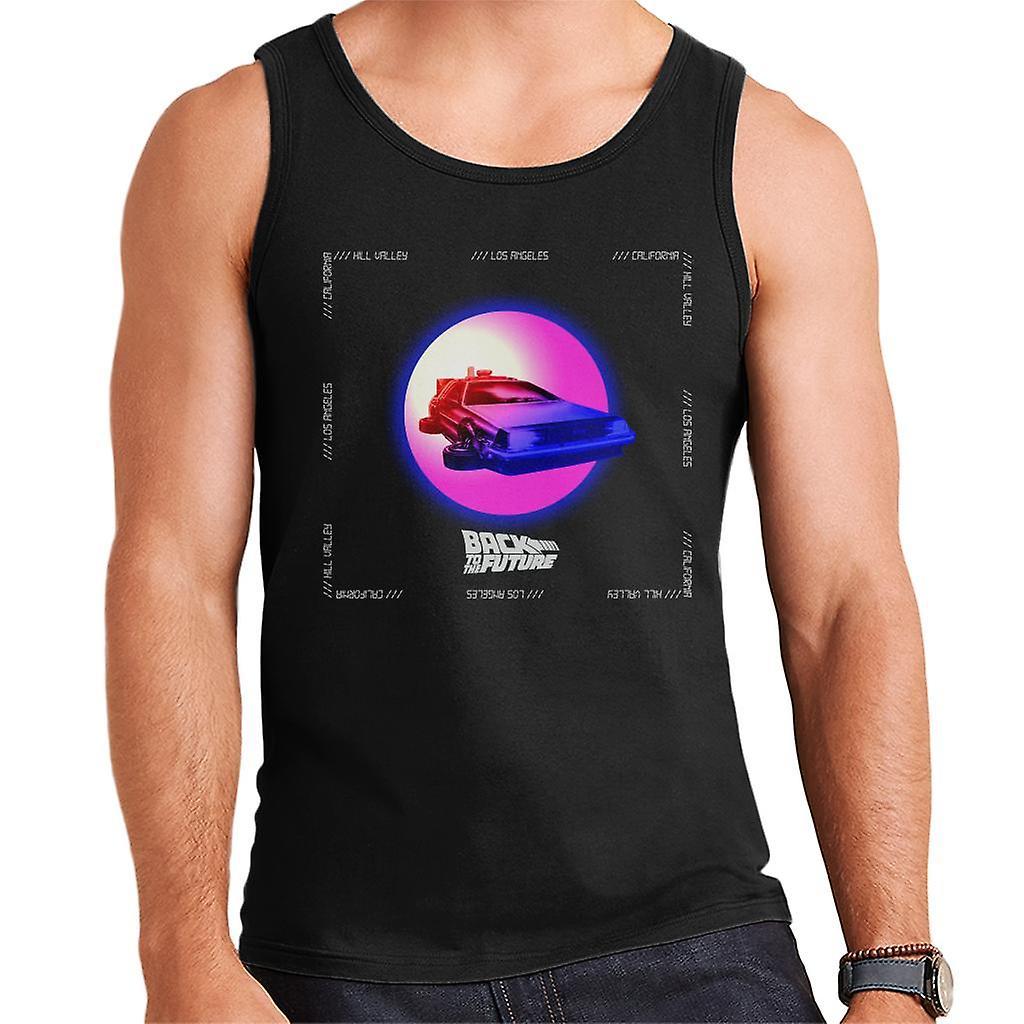 Back to the Future Delorean Purple Moon Men's Vest Black Small