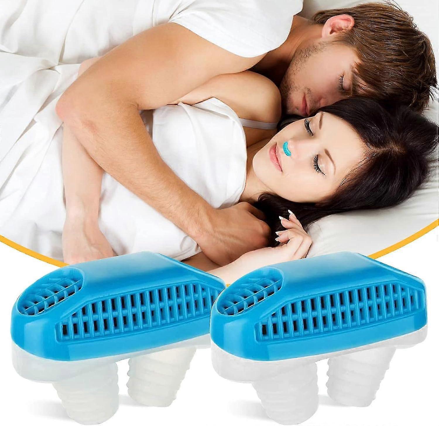 Galozzoit 2 Anti Snoring Devices And Anti Snoring Nose Clips To Help You Breathe Easily And Sleep Comfortably (blue)