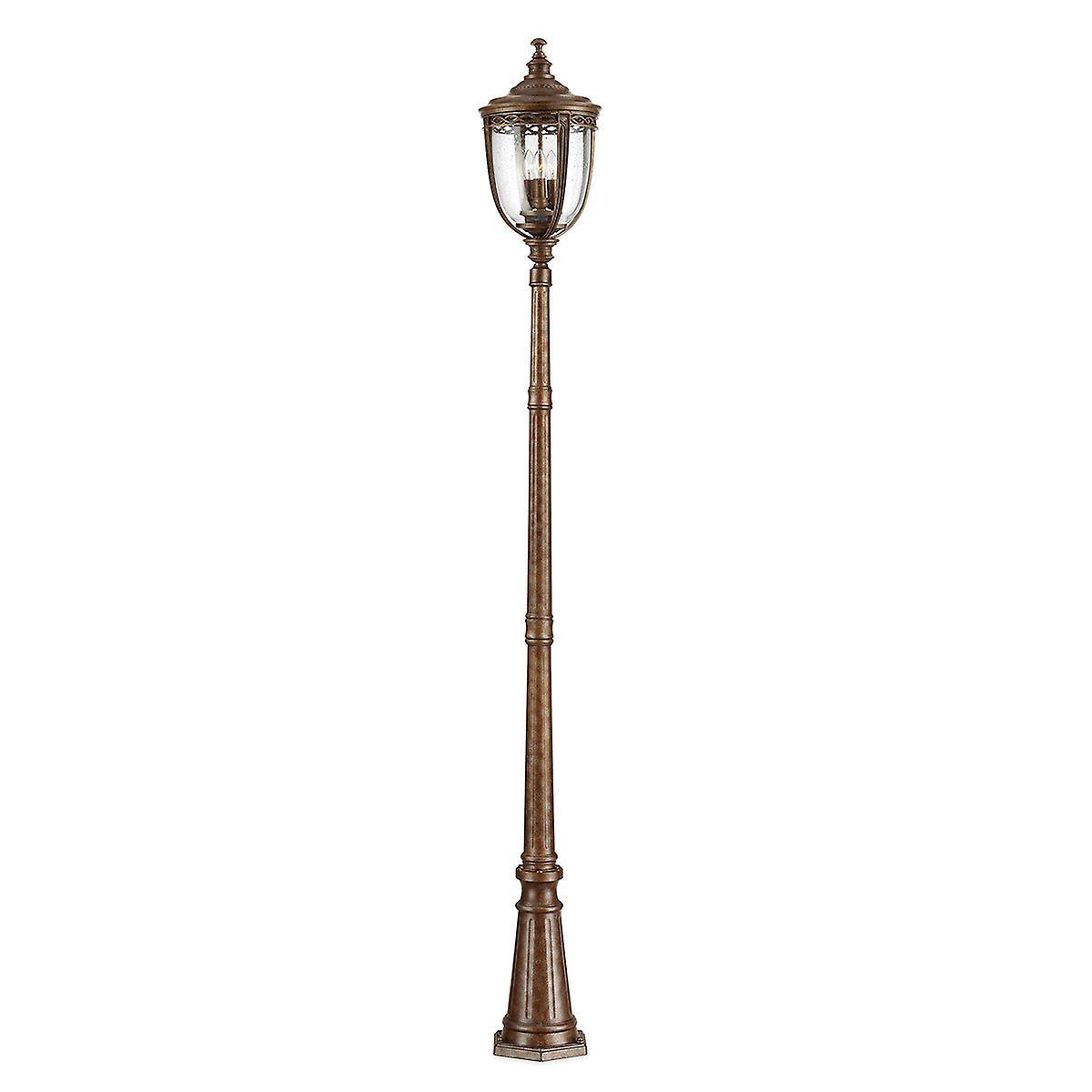 English Bridle 3 Light Large Outdoor Lamp Post British Bronze IP44 E14