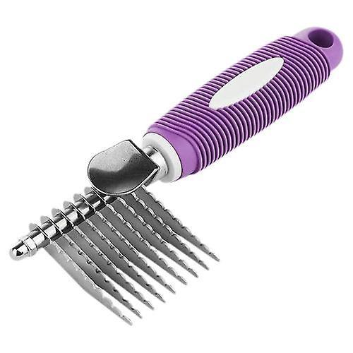 Barsinfi Pet Dematting Fur Rake Comb Brush Tool Steel Safety Blades For Detangling