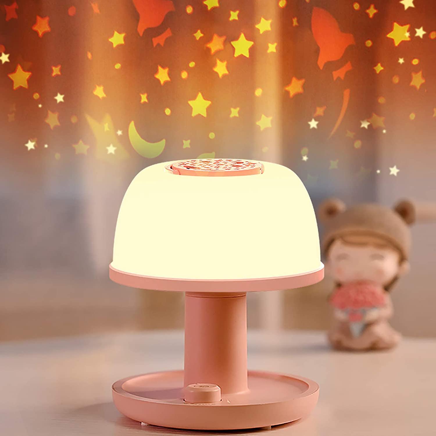 Wjiaer Toddler Night Light Lamp,  Dimmable Led Bedside Lamp With Star Projector, Kids Night Lights With Timer Design & Color Changing, Portable Rec...