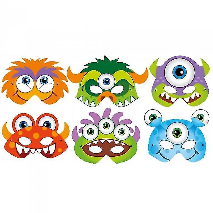 Playwrite Monster Party Mask (Pack of 12) Multicoloured One Size