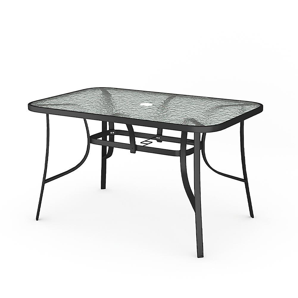 Living And Home 120cm Outdoor Rectangle Tempered Glass Table