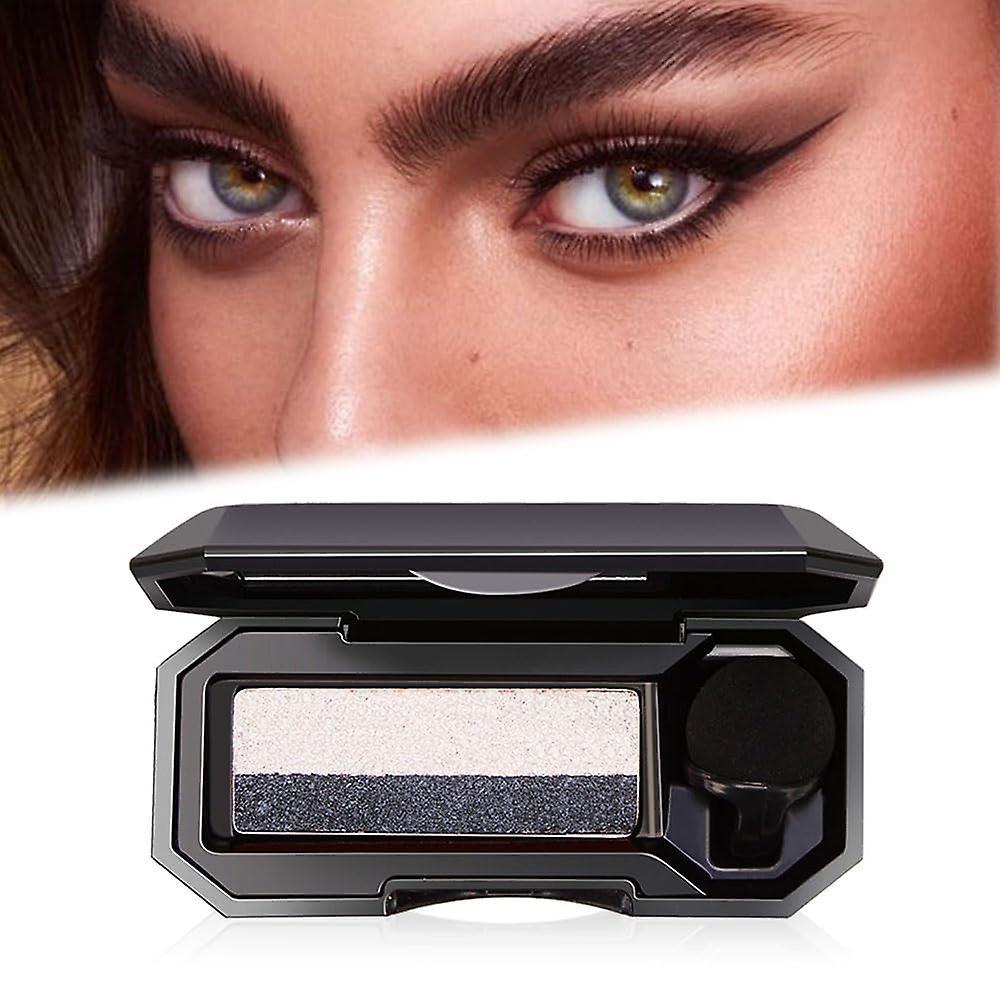 Frusde Perfect Two-Tone Eyeshadow, Two-Tone Makeup Eyeshadow, Waterproof Durable Eyeshadow Lazy Eyeshadow Stamp, Glitter Double Layer Coloured Grad...