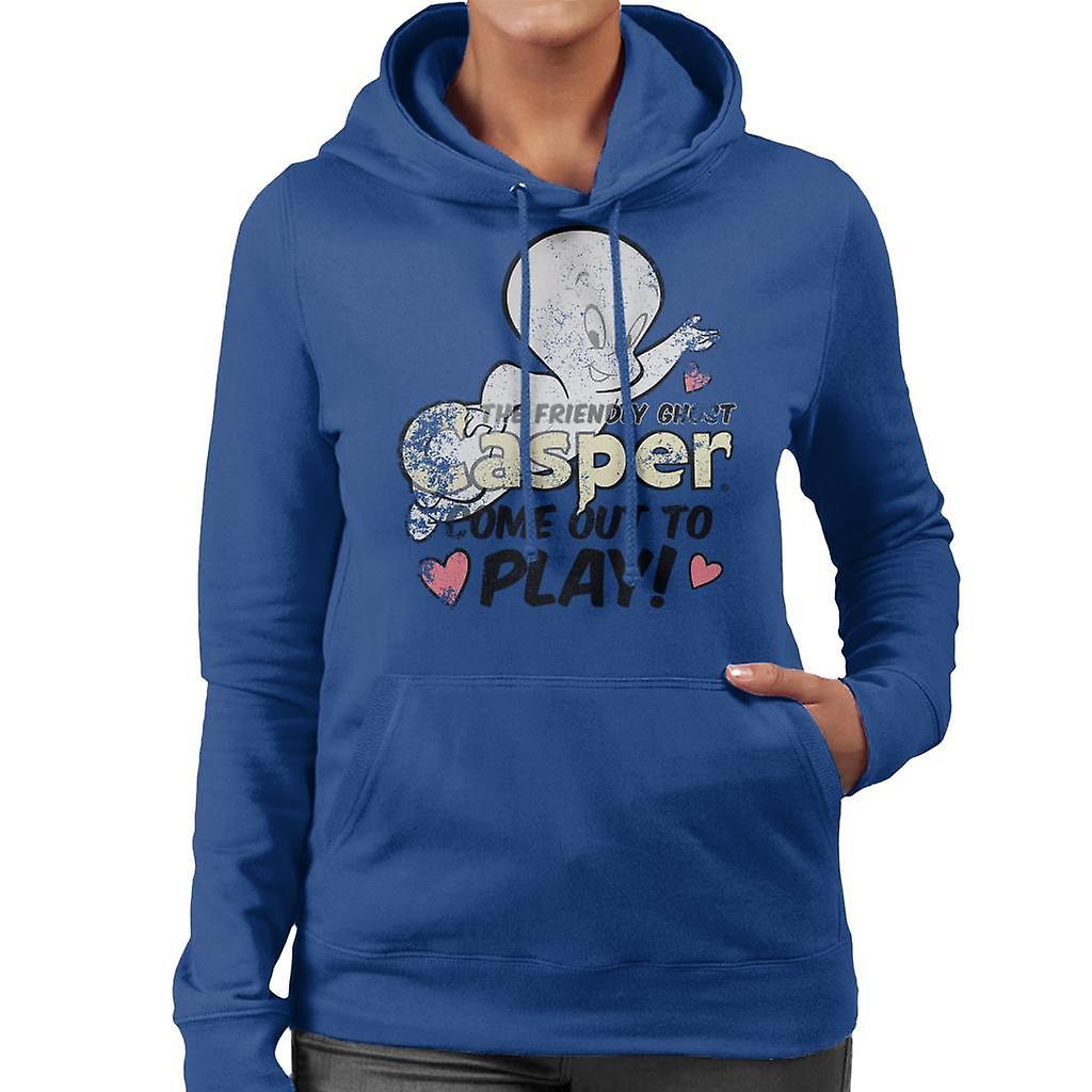 Casper The Friendly Ghost Come Out And Play Women's Hooded Sweatshirt Royal Blue Small