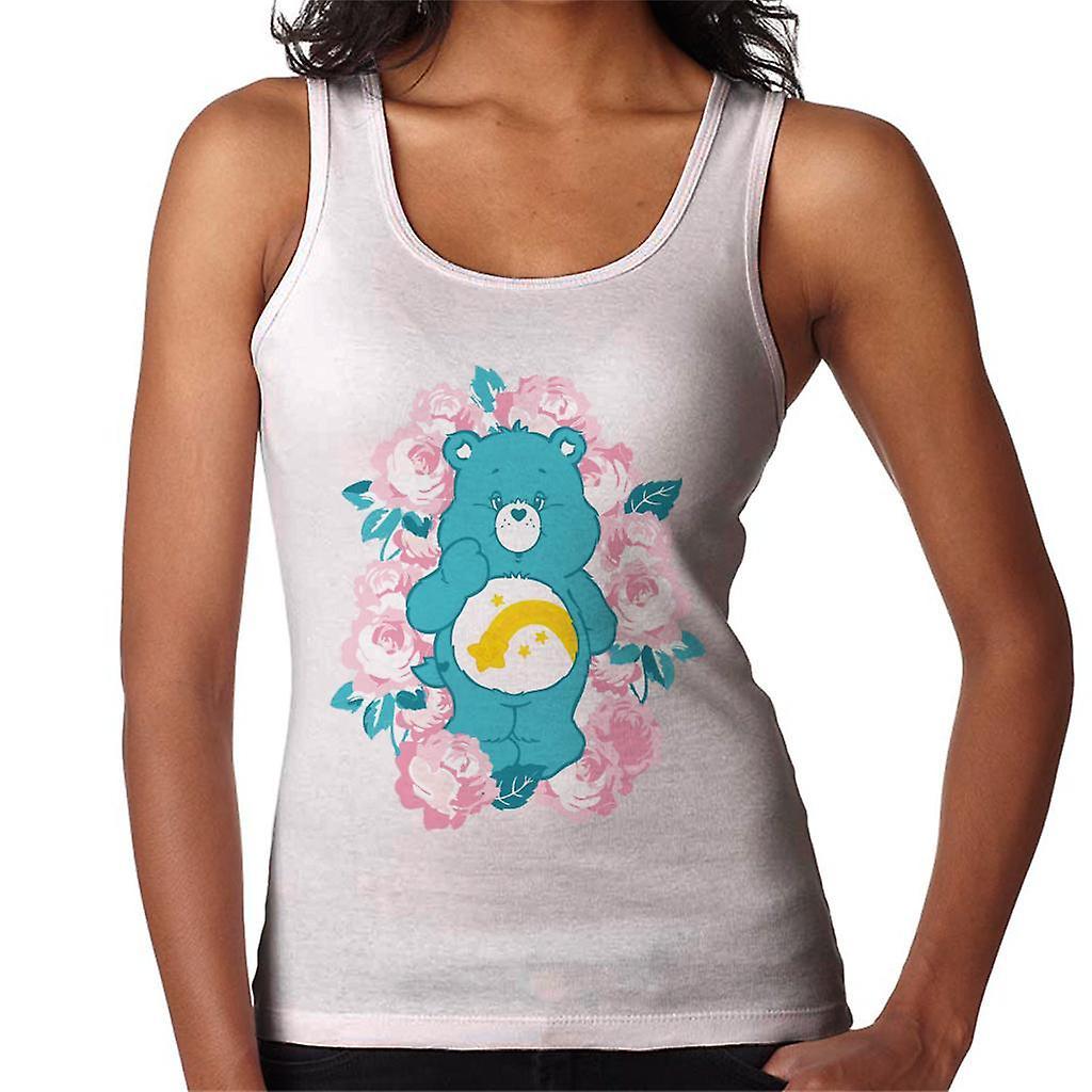 Care Bears Wish Bear Pink Flowers Women's Vest White Small