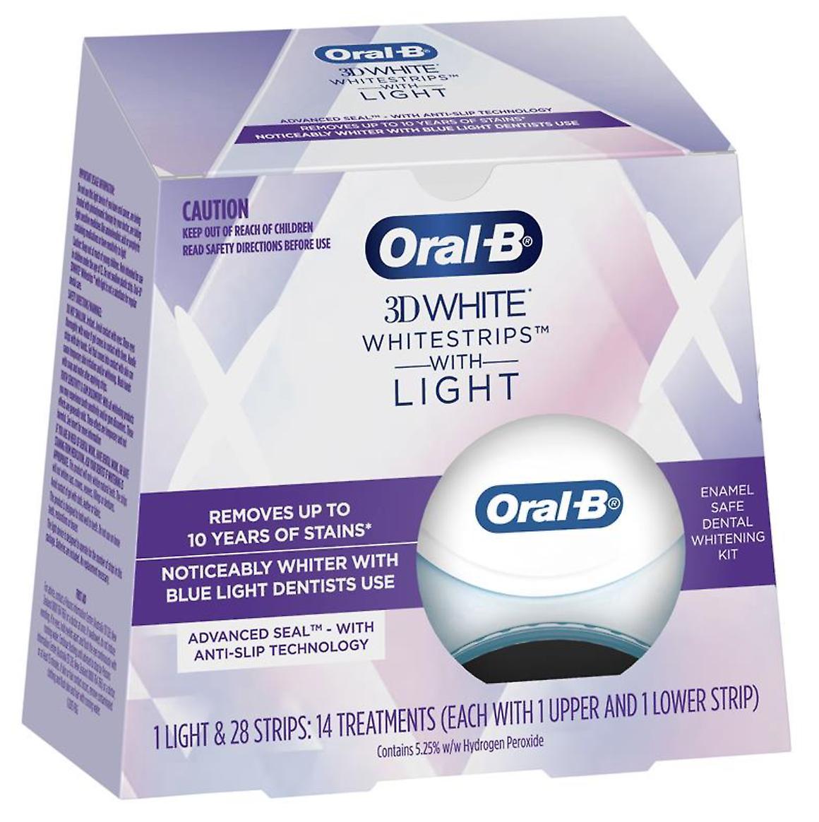 Oral-B Oral B 3D White Strips Teeth Whitening 14 Treatments + LED Light Kit