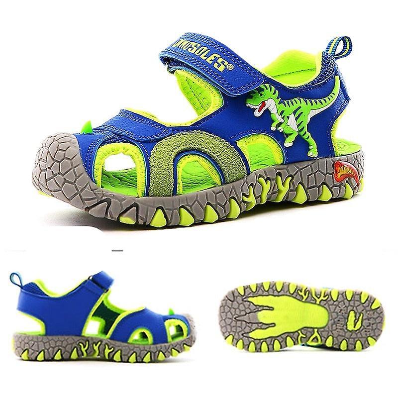 Nordic Kids Sandals, Dinosaur Closed Toe Cut-outs Shoes blue.g 1 (EU size 32)