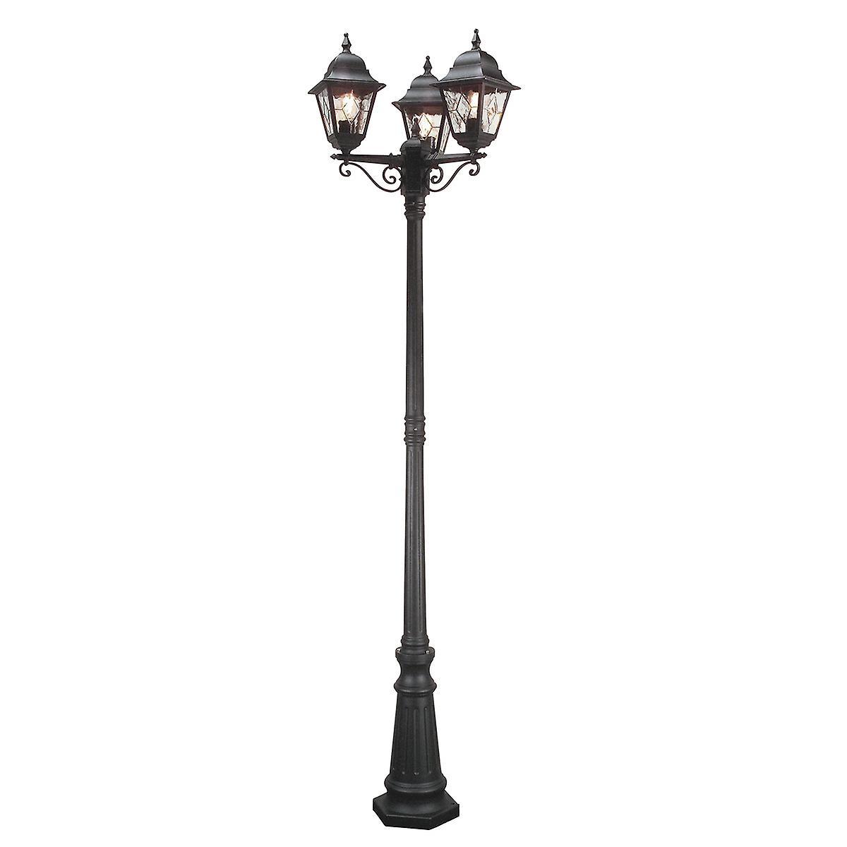 Norfolk 3 Light Outdoor Lamp Post Black IP43 E27