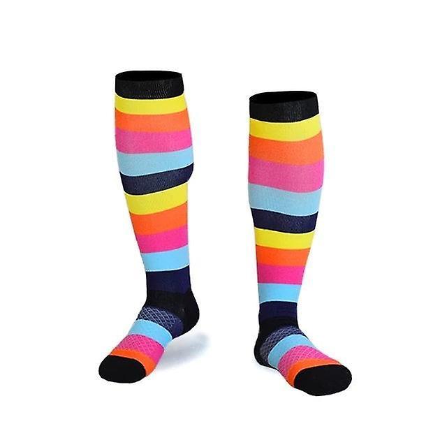 Sock Panda Colorful Striped Knee High (Compression Socks) Multicolor S/M