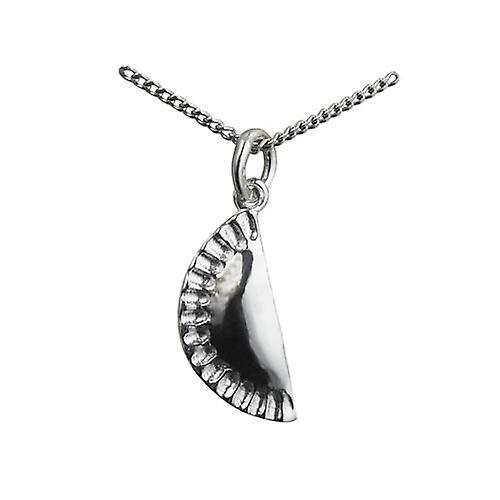 British Jewellery Workshops Silver 20x9mm Pasty Pendant with a curb Chain 18 inches