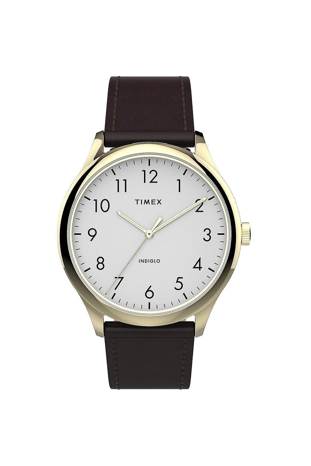 Adults Timex Gents Easy Reader Leather Strap Watch TW2T71600