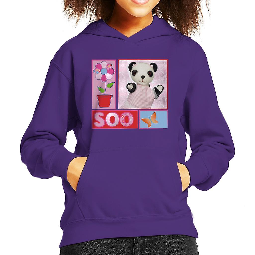 Sooty Soo Retro Floral Kid's Hooded Sweatshirt Purple Medium (7-8 yrs)